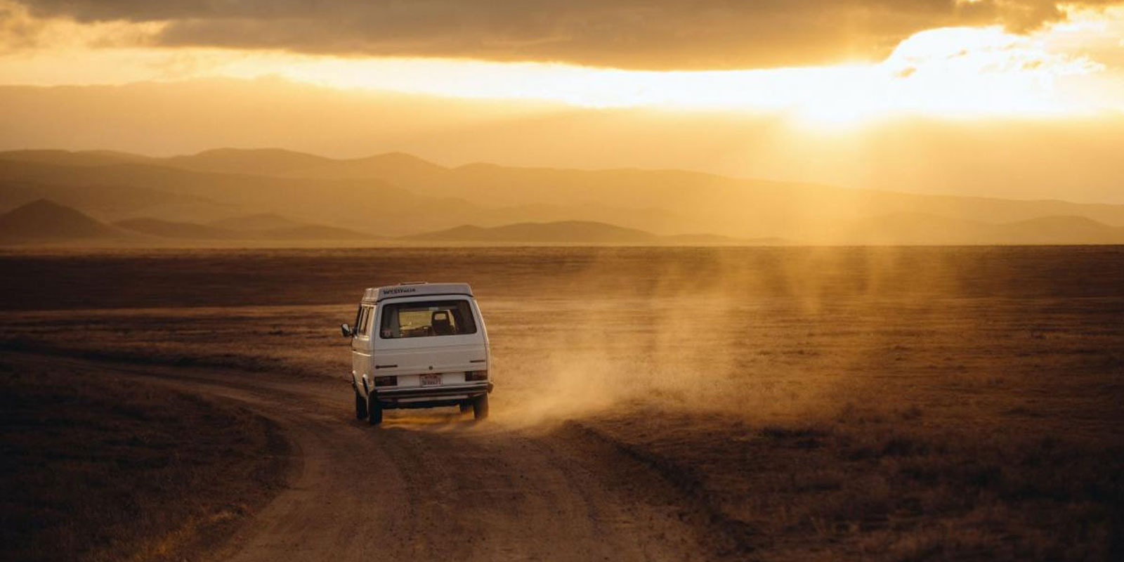 Blog photo of van driving into sunset